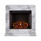 Southern Enterprises 33.25" White and Gray Contemporary Fireplace Mantel